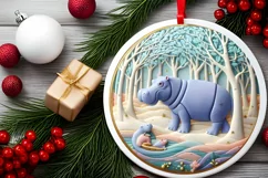 Round Christmas Ornament Sublimation|Clipart Product Image 2
