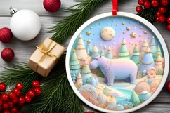 Round Christmas Ornament Sublimation|Clipart Product Image 2