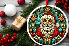 Round Christmas Ornament Sublimation|Clipart Product Image 1