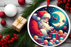 Round Christmas Ornament Sublimation|Clipart Product Image 2