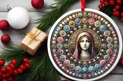 Round Christmas Ornament Sublimation|Clipart Product Image 1
