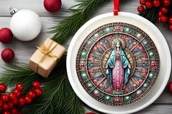 Round Christmas Ornament Sublimation|Clipart Product Image 1