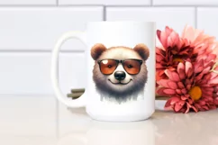 Funny Cute Bear Portrait Sunglasses Clipart Product Image 2
