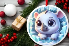 Round Christmas Ornament Sublimation|Clipart Product Image 2