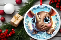 Round Christmas Ornament Sublimation|Clipart Product Image 2