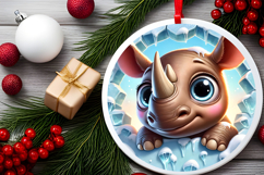 Round Christmass Ornament PNG Product Image 2