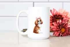Cute Cavalier King Charles Spaniel Christmas PNG Product Image 2
