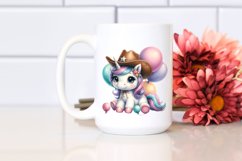 Baby Unicorn Cowboy Clipart Product Image 2
