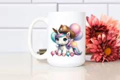 Baby Unicorn Cowboy Clipart Product Image 2