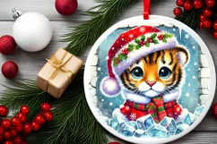 Round Christmas Ornament Sublimation|Clipart Product Image 2