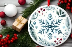 Round Christmas Ornament Sublimation|Clipart Product Image 2