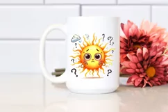 Funny Expressive Confused Sun, High-Res PNG Product Image 2