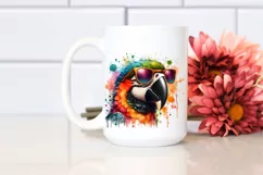 Quirky Colorful Parrot Sticker | Sublimation | Clipart Product Image 2