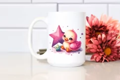 Playing Star, Cute Baby Duck | Sublimation | Clipart Product Image 2