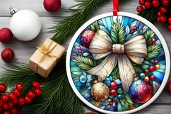 Round Christmas Ornament Sublimation|Clipart Product Image 2