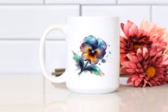 Abstract Watercolor Pansy Clipart Product Image 2