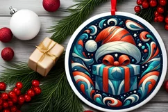 Round Christmas Ornament Sublimation|Clipart Product Image 1