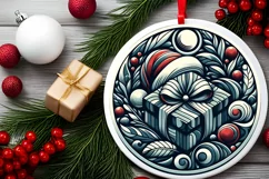 Round Christmas Ornament Sublimation|Clipart Product Image 2
