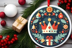 Round Christmas Ornament Sublimation|Clipart Product Image 1