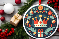 Round Christmass Ornament PNG Product Image 2