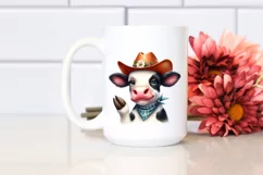 Cow Watercolor Cow Portrait at a Party Product Image 2