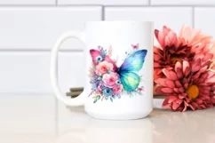 Pastel Watercolor Butterfly Sticker | Sublimation | Clipart Product Image 2