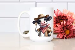 Colorful Cow with Big Eyes and Hat PNG Product Image 2