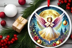 Round Christmas Ornament Sublimation|Clipart Product Image 1