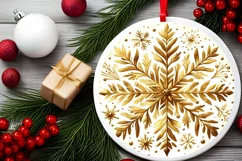 Round Christmas Ornament Sublimation|Clipart Product Image 2