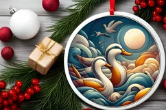 Round Christmas Ornament Sublimation|Clipart Product Image 2
