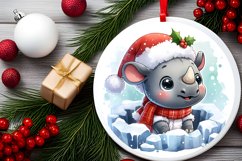 Round Christmas Ornament Sublimation|Clipart Product Image 2