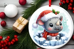 Round Christmas Ornament Sublimation|Clipart Product Image 2