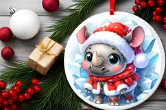 Round Christmas Ornament Sublimation|Clipart Product Image 2
