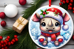 Round Christmass Ornament PNG Product Image 2