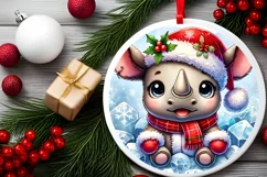 Round Christmas Ornament Sublimation|Clipart Product Image 2