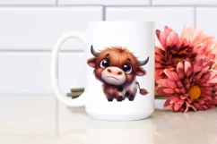 Funny Expressive Highland Cow, PNG Product Image 2