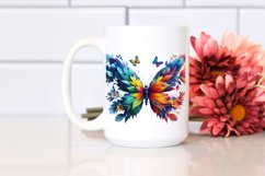 Vibrant Butterfly with Flowers, PNG Product Image 2