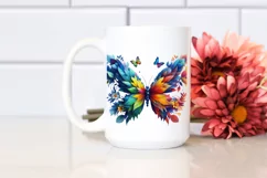 Vibrant Butterfly with Flowers, PNG Product Image 2
