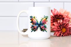 Vibrant Butterfly with Flowers, PNG Product Image 2