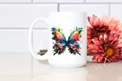 Vibrant Butterfly with Flowers, PNG Product Image 2