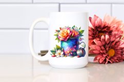 Vibrant Colorful Watercolor Can with Gardenia Product Image 2