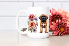 Mastiff Flowers Standing Up | Watercolor Clipart Product Image 2