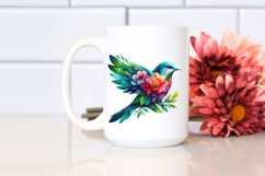 Vibrant Bird with Flowers, PNG Product Image 2