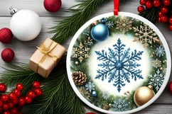 Round Christmas Ornament Sublimation|Clipart Product Image 2