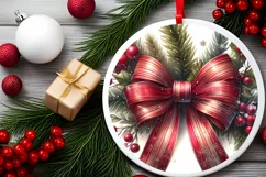Round Christmas Ornament Sublimation|Clipart Product Image 2