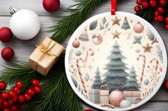 Round Christmas Ornament Sublimation|Clipart Product Image 2