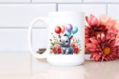 Small Smiling Rhino Balloons Clipart Product Image 2