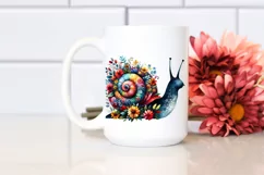 Retro Watercolor Snail Sticker | Sublimation | Clipart Product Image 2