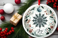 Round Christmas Ornament Sublimation|Clipart Product Image 2