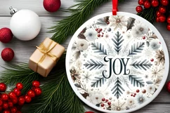 Round Christmas Ornament Sublimation|Clipart Product Image 2